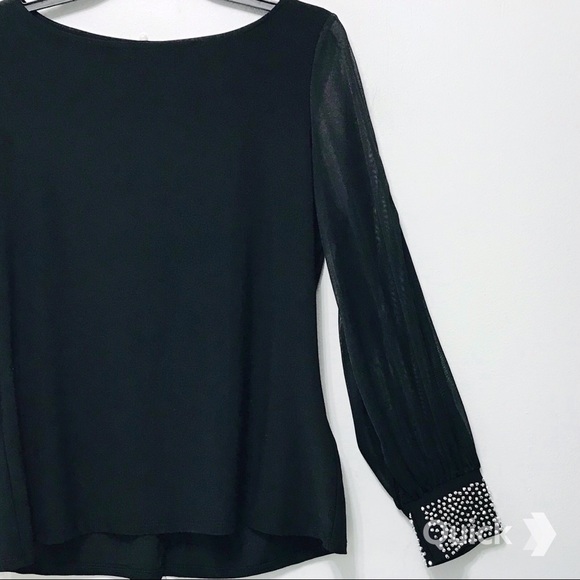 L - NWT Annalee + Hope Long Sheer Sleeve Top - Picture 2 of 9